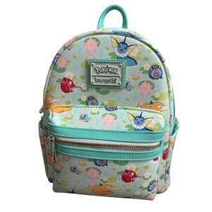 Loungefly Pokémon Water Type Lily Pad AOP mini backpack NWT